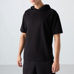 Hodded Oversize T-Shirt // Black (S)