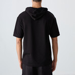 Hodded Oversize T-Shirt // Black (S)