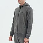 Zippered Hoodie Sweatshirt // Dark Gray (S)