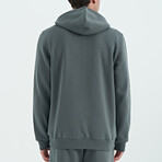 Zippered Hoodie Sweatshirt // Gray (S)