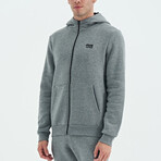 Zippered Hoodie Sweatshirt // Gray Melange (S)