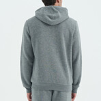 Zippered Hoodie Sweatshirt // Gray Melange (S)