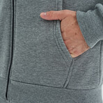 Zippered Hoodie Sweatshirt // Gray Melange (S)