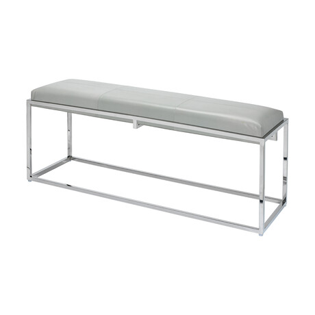 Stefan Leather Bench // Grey