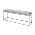 Stefan Leather Bench // Grey