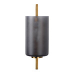 Brantley Sconce // Antique Brass Metal // Gray Glass