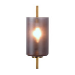 Brantley Sconce // Antique Brass Metal // Gray Glass