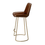 Caleb Leather Bar Stool // Brown