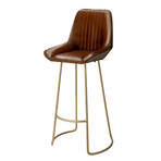 Caleb Leather Bar Stool // Brown