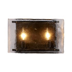 Emery Glass Double Wall Sconce // Bronze