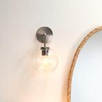 Knox Glass Wall Sconce // Silver