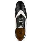 William // Leather Lizard Ostrich Print Oxford // White (US: 7)