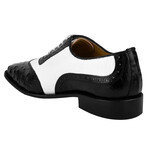 William // Leather Lizard Ostrich Print Oxford // White (US: 11)