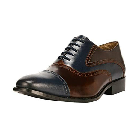 Suave  // Men's Leather Oxford Lace-Up Dress Shoes // Navy (US: 6)