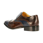 Suave  // Men's Leather Oxford Lace-Up Dress Shoes // Navy (US: 8.5)