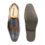 Suave  // Men's Leather Oxford Lace-Up Dress Shoes // Navy (US: 6)