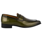 Charles // Leather Penny Loafers Shoes // Olive (US: 7)