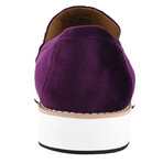 Welkar // Velvet Buckle Slip-On Loafers // Purple (US: 9.5)