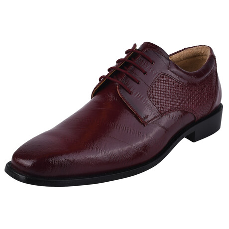 Donald  // Mens Eel Print Knitted Design Dress Shoes // Burgundy (US: 6)