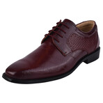 Donald  // Mens Eel Print Knitted Design Dress Shoes // Burgundy (US: 10)