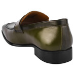 Charles // Mens Leather Penny Loafers // Olive (US: 6)