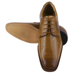 Donald  // Mens Eel Print Knitted Design Dress Shoes // Tan (US: 9.5)