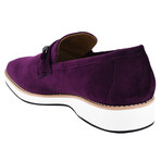 Welkar // Velvet Buckle Slip-On Loafers // Purple (US: 7)