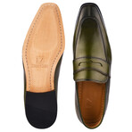 Charles // Mens Leather Penny Loafers // Olive (US: 10)