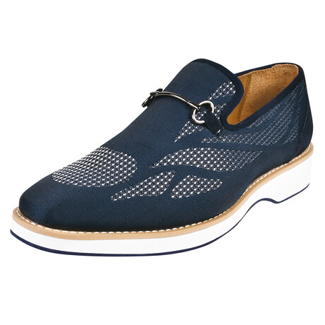 Powerball // Tuxedo Canvas Textile And Suede Leather Slip-On // Navy (US: 7)