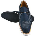 Powerball // Tuxedo Canvas Textile And Suede Leather Slip-On Shoes // Navy (US: 6)