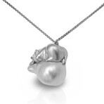 Assael // Julie Parker 18K White Gold Pearl Polar Bear Necklace // 24" // Pre-Owned