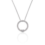 Fine Jewelry // 14K White Gold Diamond Pendant Necklace // 17" // New