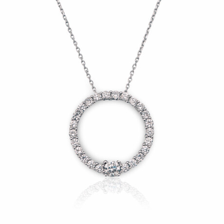 Fine Jewelry // 14K White Gold Diamond Pendant Necklace // 17" // New