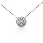 Fine Jewelry // 18K White Gold Diamond Pendant Necklace // 16" // New