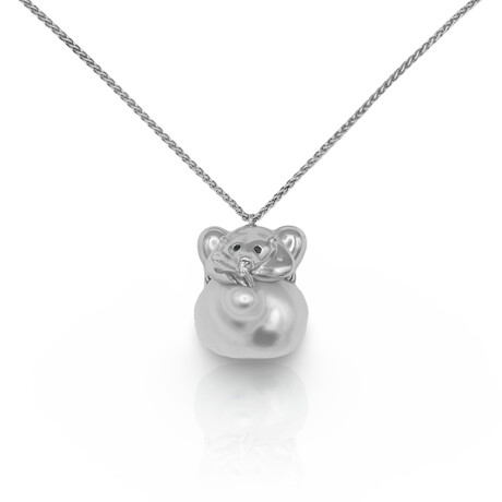 Assael // Julie Parker 18K White Gold Pearl Polar Bear Necklace // 24" // Pre-Owned