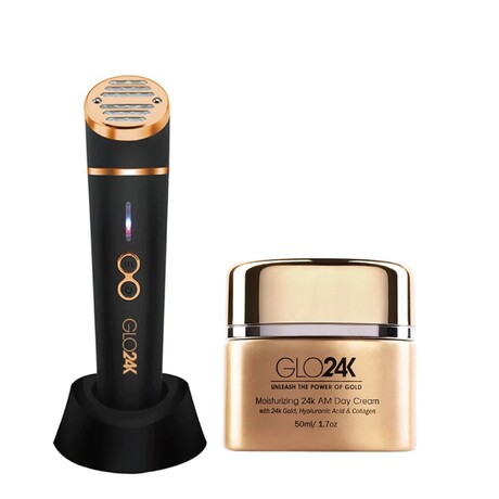 GLO24K LED Skin Rejuvenation Beauty Device + 24k Moisturizing Day Cream Set // 2-Piece Set