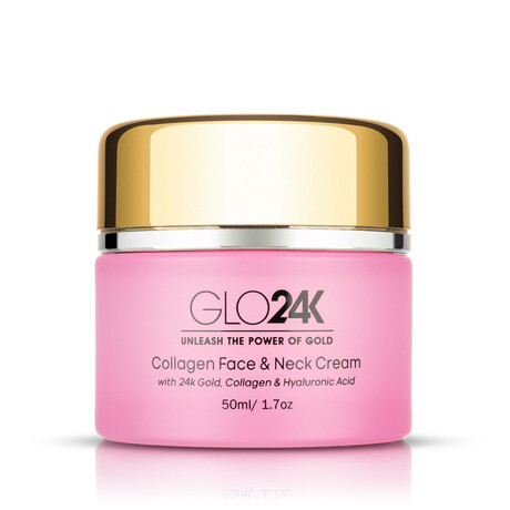 Collagen Face + Neck Cream With 24k Gold, Collagen + Hyaluronic Acid