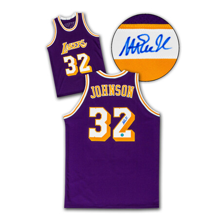 Magic Johnson Los Angeles Signed Basketball Jersey