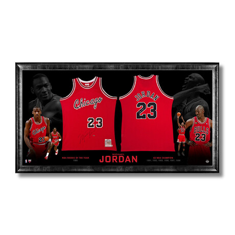 Michael Jordan Dual Framed Signed Mitchell & Ness Jerseys - Chicago Bulls