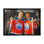 Wayne Gretzky & Connor McDavid Framed Canvas - Edmonton Oilers