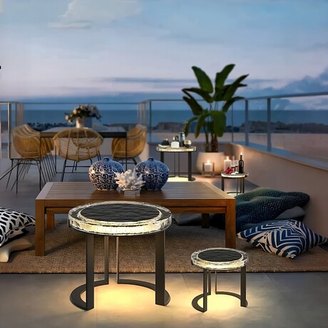 Outdoor Solar Power LED Garden Table // Large