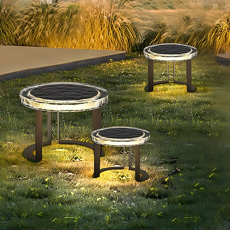 Outdoor Solar Power LED Garden Table // Small + Large