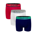 Set of 3 Boxer Briefs // Red + White + Navy (S)