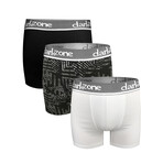 Set of 3 Boxer Briefs // Black + Anthracite Striped + White (XL)