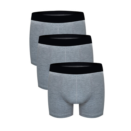 Set of 3 Boxer Briefs // Gray (S)