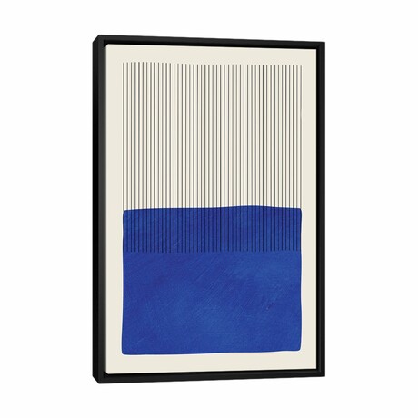 Blue Matisse Vertical Lines by EmcDesignLab (26"H x 18"W x 1.5"D)