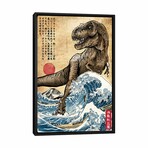 T- Rex In Japan Woodblock by Antonio Camarena (26"H x 18"W x 1.5"D)