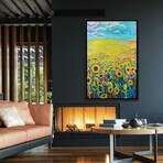 Sunflower Triptych Panel I by Iris Scott (26"H x 18"W x 1.5"D)