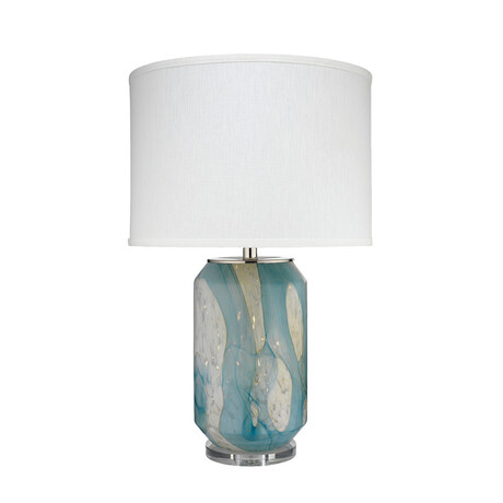 Dana Blown Glass Table Lamp with Linen Shade