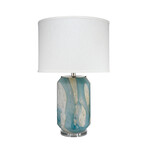 Dana Blown Glass Table Lamp with Linen Shade